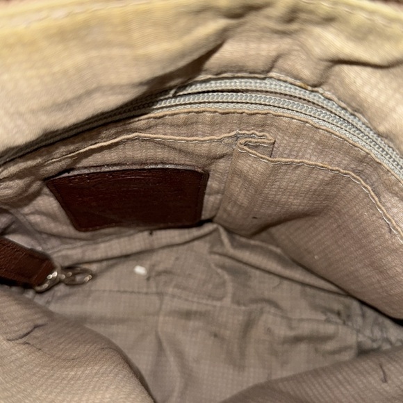 Brighton leather Tan and Brown Crossbody Bag with Tassel Detail - Picture 4 of 6